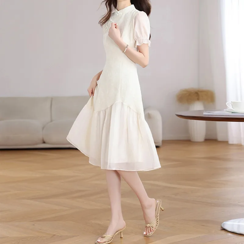 Ning Cai Yuer Short Sleeved Dress Women's-4