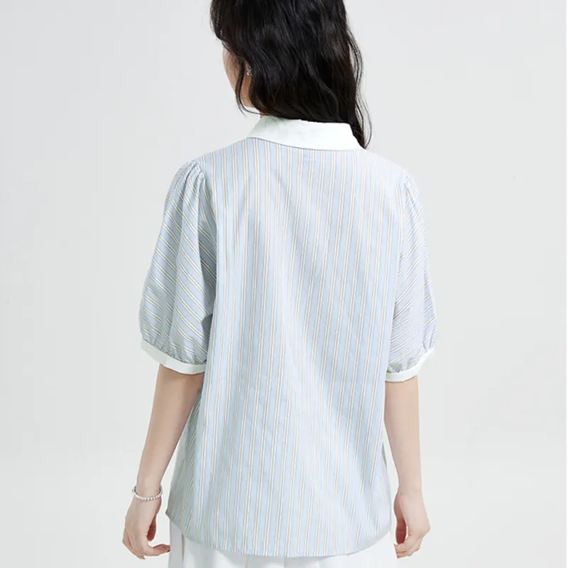 Ning Cai Yuer Shirts Women's Blue-3