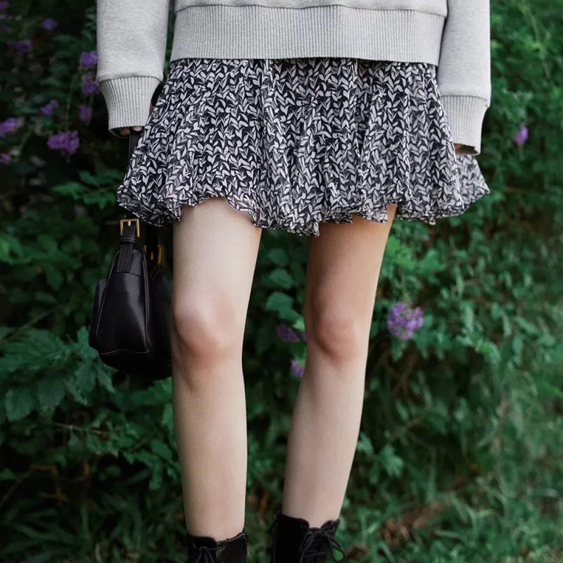 Ning Cai Yuer Casual Short Skirts Women's Black-3