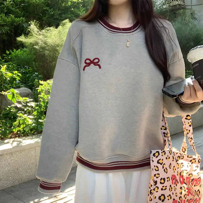 Ning Cai Yuer Sweatshirt Women's Gray-6
