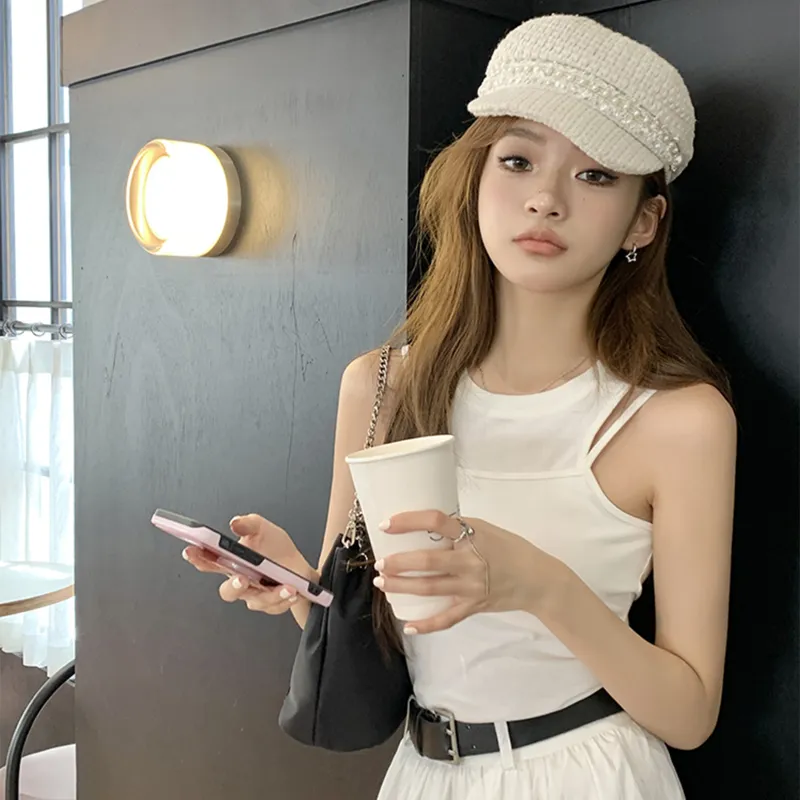 Ning Cai Yuer Tank Tops Women's White-2