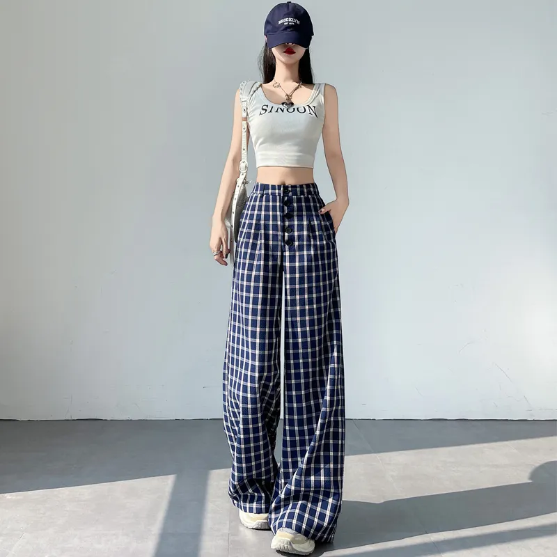 Ning Cai Yuer Casual Pants Women's Blue-5
