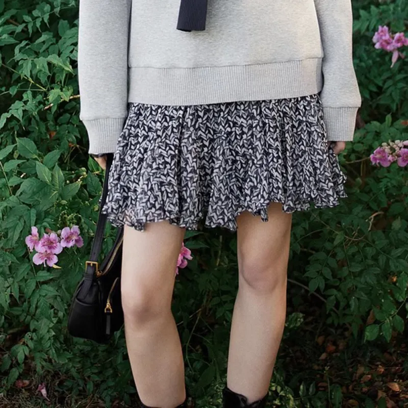 Ning Cai Yuer Casual Short Skirts Women's Black-2
