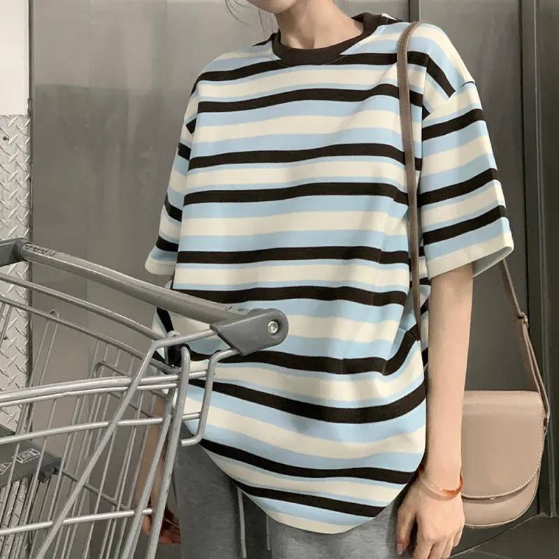 Ning Cai Yuer T Shirts Women's Stripes-4