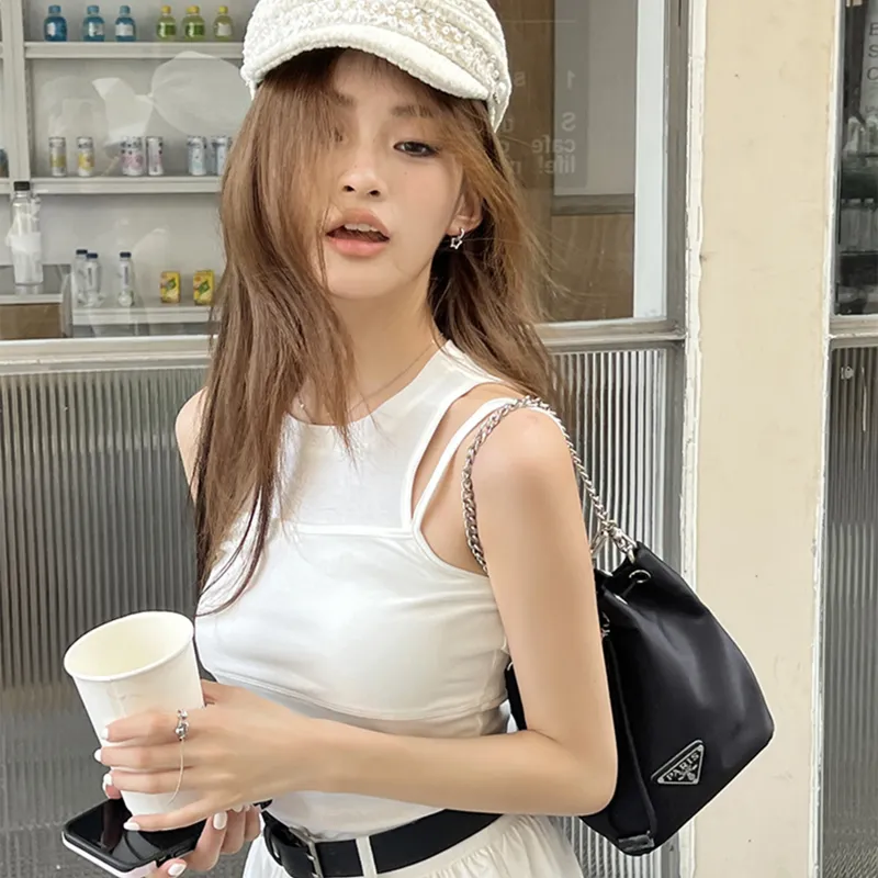 Ning Cai Yuer Tank Tops Women's White-5