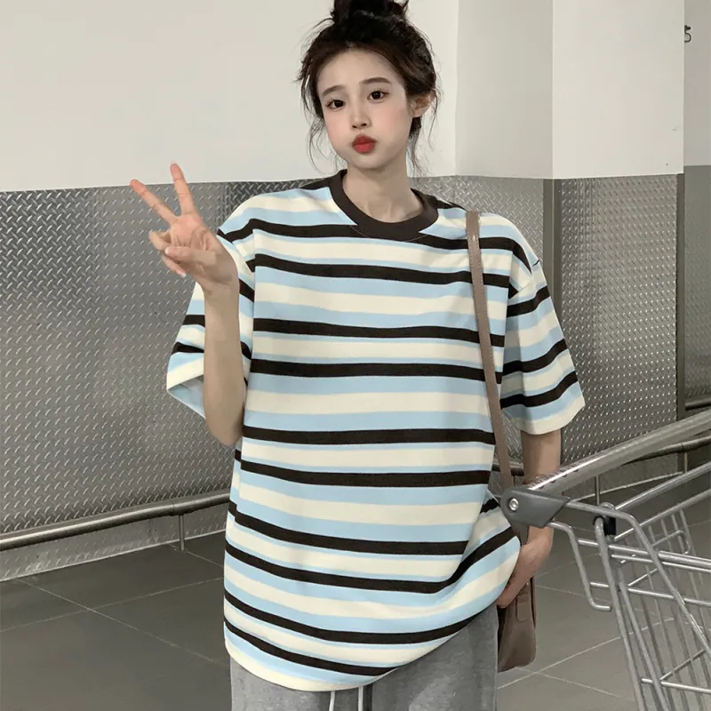 Ning Cai Yuer T Shirts Women's Stripes-3