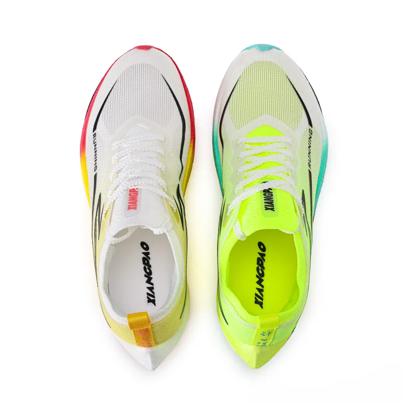 Xiangpao Low Top Running Shoes Unisex Mismatched Color Yellow Scroll And Blue Lantern-2
