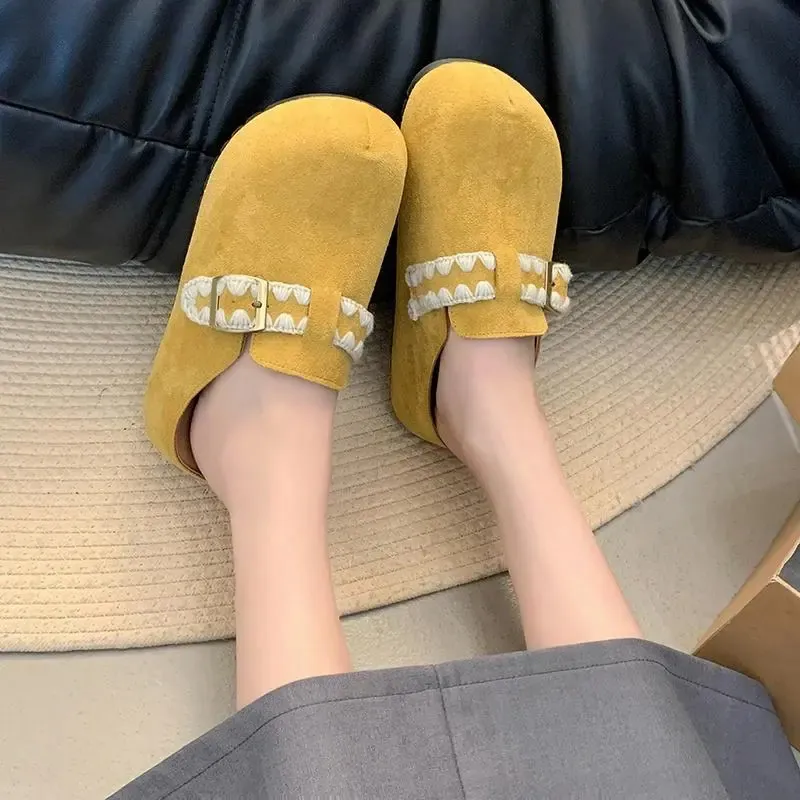 JINDUN Closed Toe Slippers Women's Lemon-4