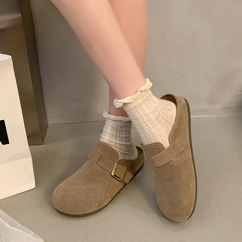 JINDUN Odor Resistant, Abrasion Resistant Closed Toe Slippers Women's Apricot-4