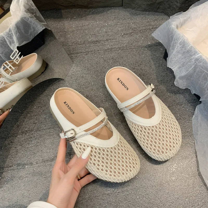 JINDUN Rubber Sole Abrasion Resistant Slip Resistant Closed Toe Slippers Women's-2