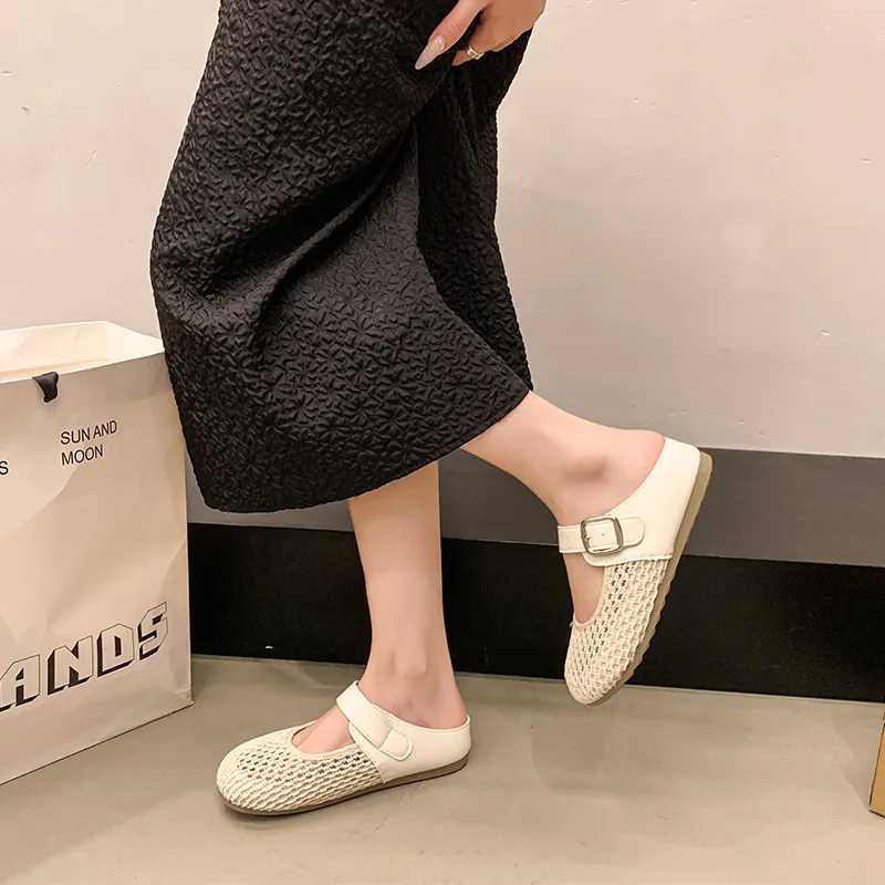 JINDUN Rubber Sole Abrasion Resistant Slip Resistant Closed Toe Slippers Women's-4