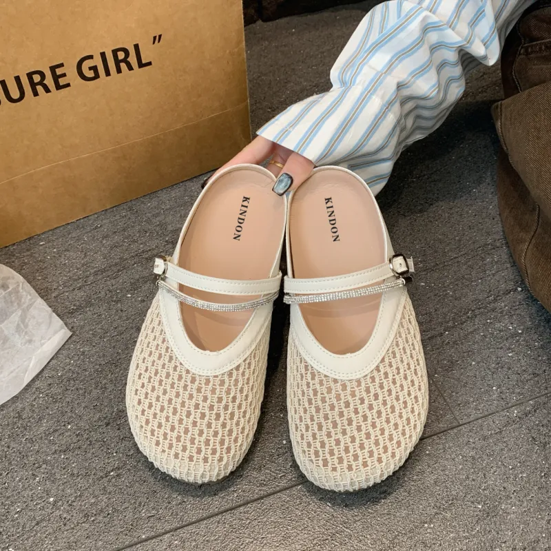 JINDUN Rubber Sole Abrasion Resistant Slip Resistant Closed Toe Slippers Women's-1