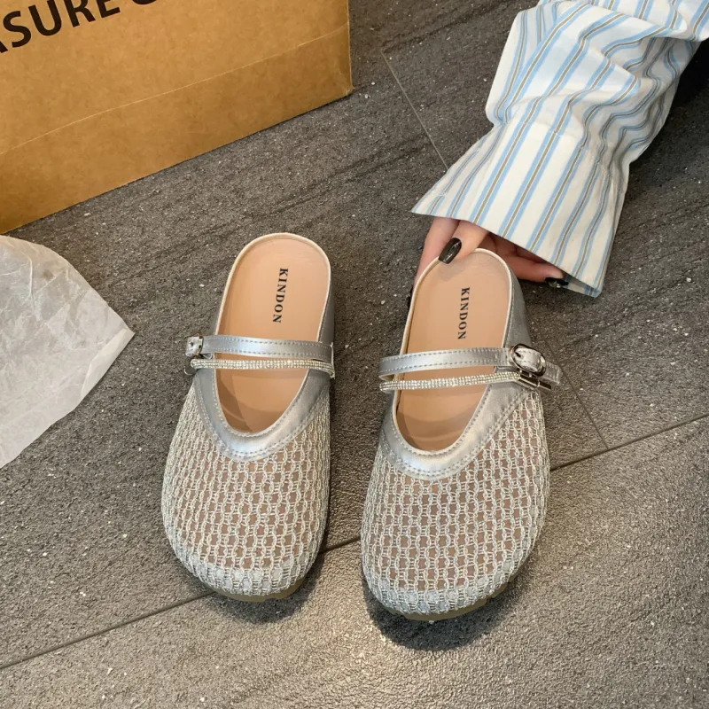 JINDUN Rubber Sole Abrasion Resistant Slip Resistant Closed Toe Slippers Women's-4