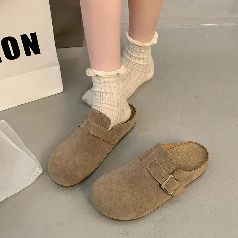 JINDUN Odor Resistant, Abrasion Resistant Closed Toe Slippers Women's Apricot-1