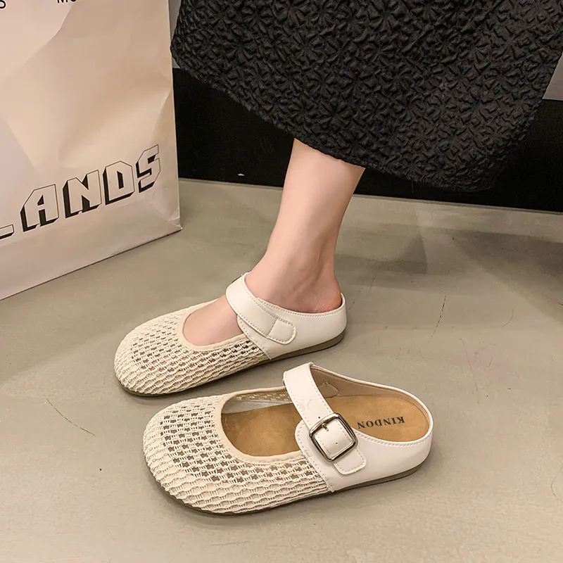JINDUN Rubber Sole Abrasion Resistant Slip Resistant Closed Toe Slippers Women's-3