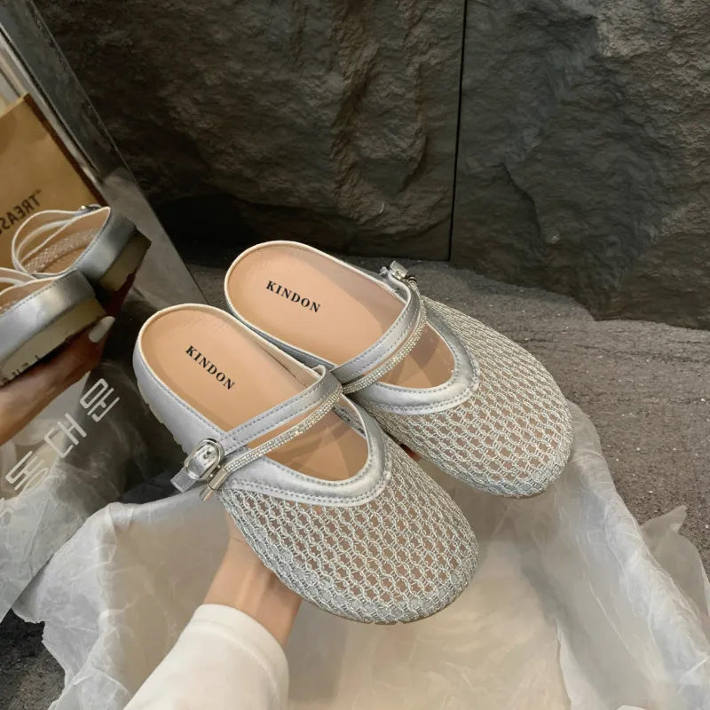 JINDUN Rubber Sole Abrasion Resistant Slip Resistant Closed Toe Slippers Women's-5