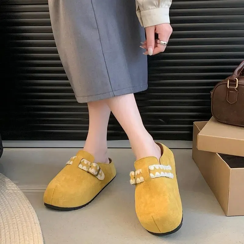 JINDUN Closed Toe Slippers Women's Lemon-3