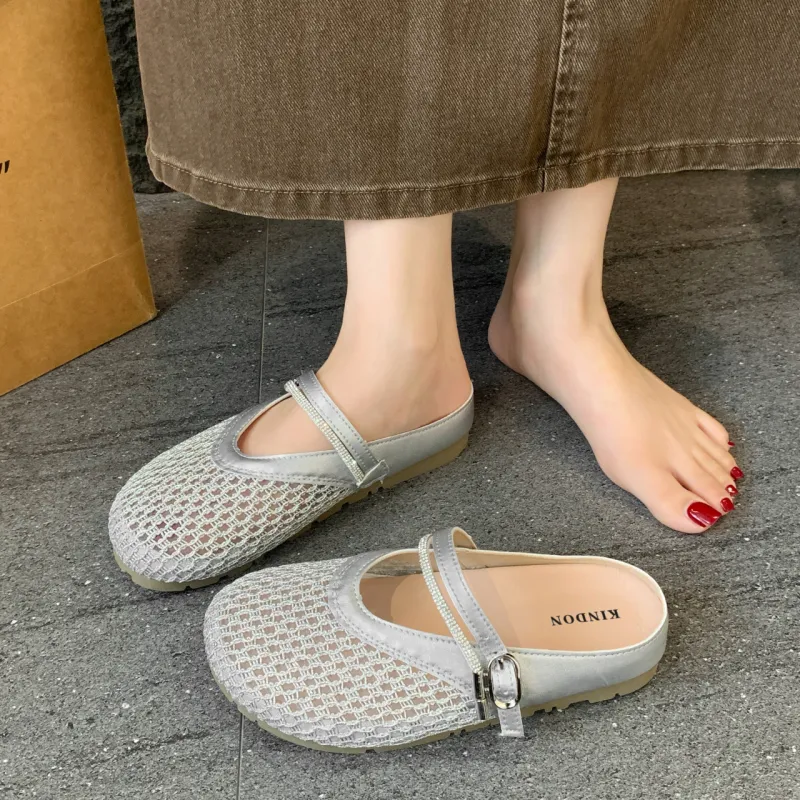 JINDUN Rubber Sole Abrasion Resistant Slip Resistant Closed Toe Slippers Women's-8
