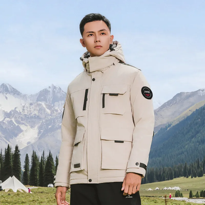 Jeep Keep Warm And Windproof Windbreaker Jacket Puffer Jacket Unisex-4
