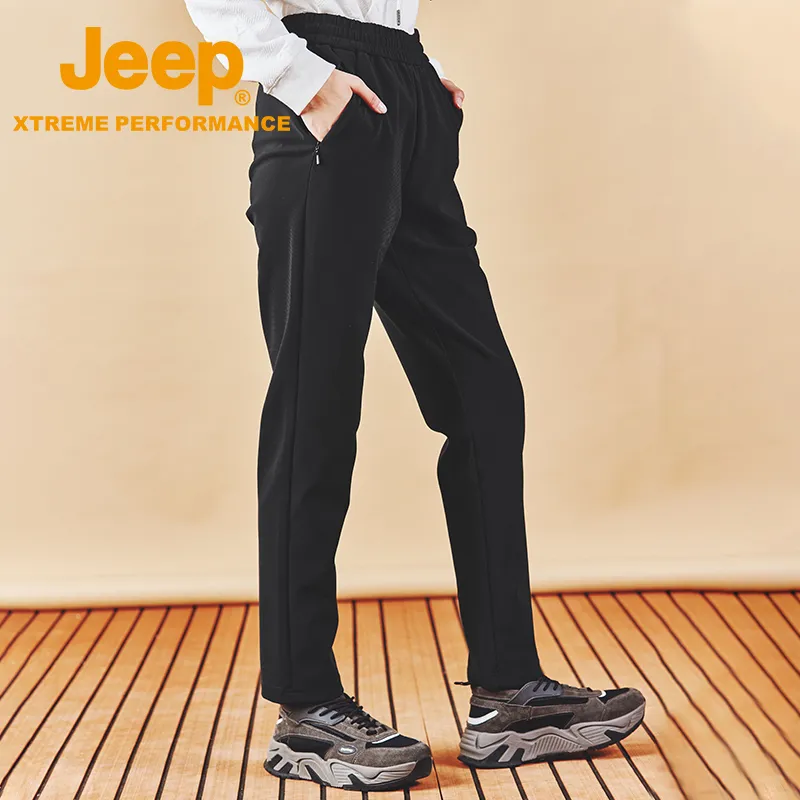 Jeep Knitted Sports Pants Unisex Brand Black-4