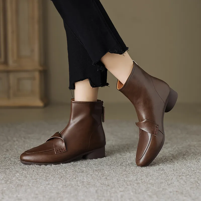 FLOWERSKAM Ankle Boots 3.5cm Women's Black/Brown/Caramel-15