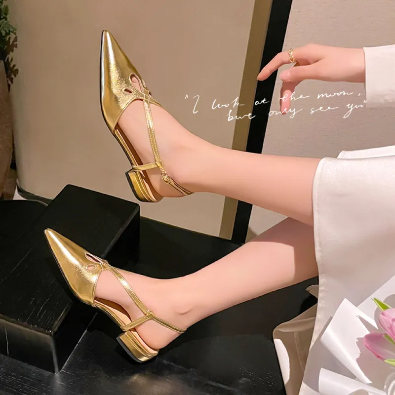 FLOWERSKAM Closed Toe Slippers Low Heel Women's-5