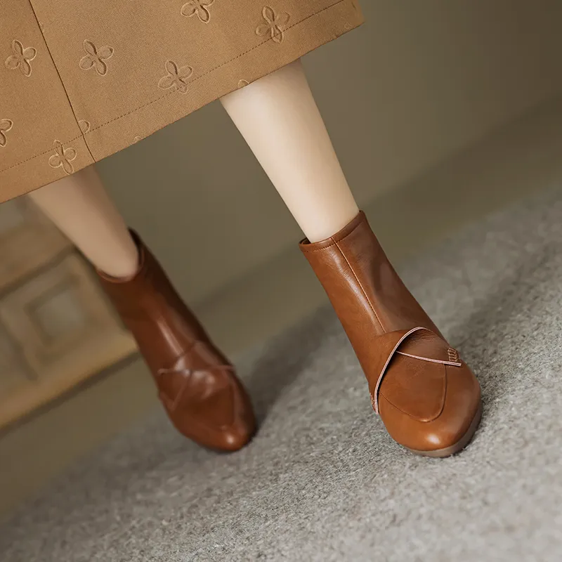 FLOWERSKAM Ankle Boots 3.5cm Women's Black/Brown/Caramel-9