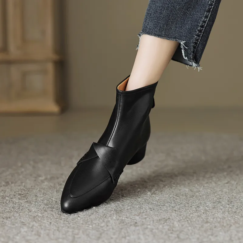 FLOWERSKAM Ankle Boots 3.5cm Women's Black/Brown/Caramel-2
