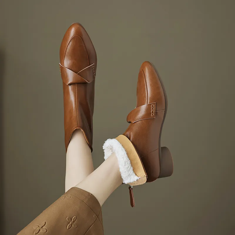 FLOWERSKAM Ankle Boots 3.5cm Women's Black/Brown/Caramel-7