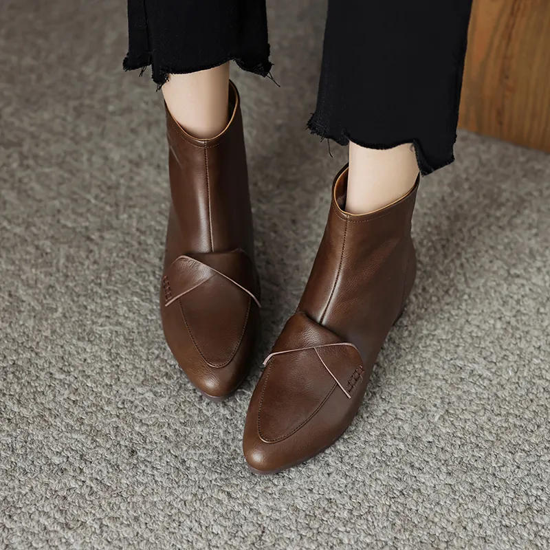 FLOWERSKAM Ankle Boots 3.5cm Women's Black/Brown/Caramel-14
