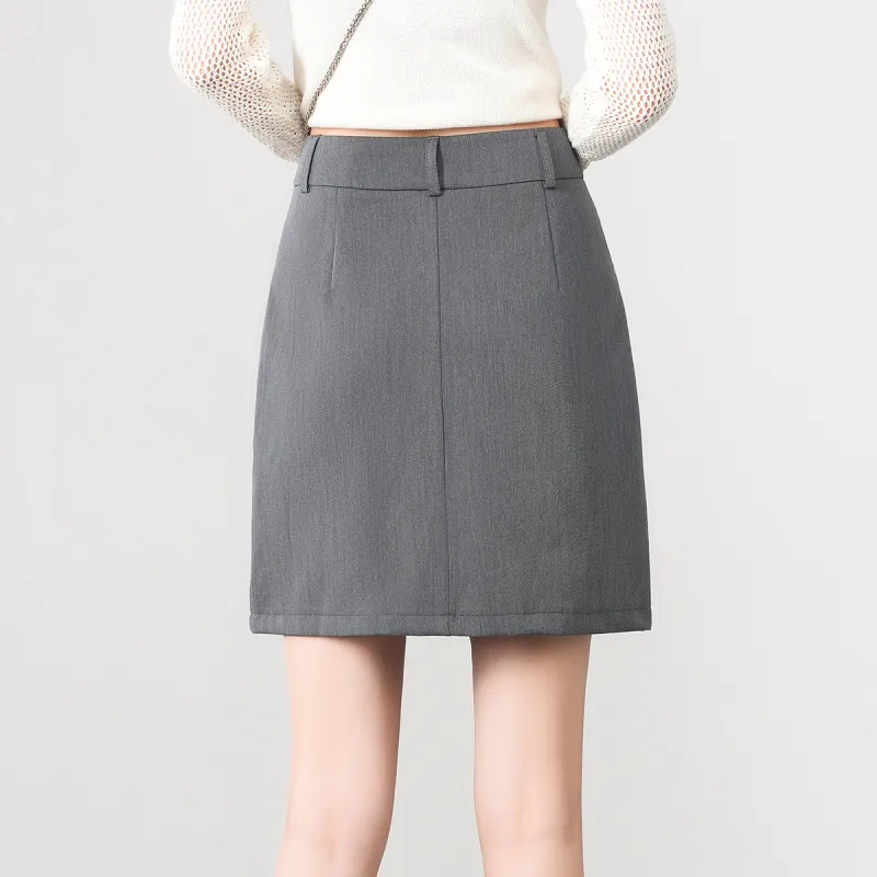 0571 Family Casual Short Skirts Women's Gray-6