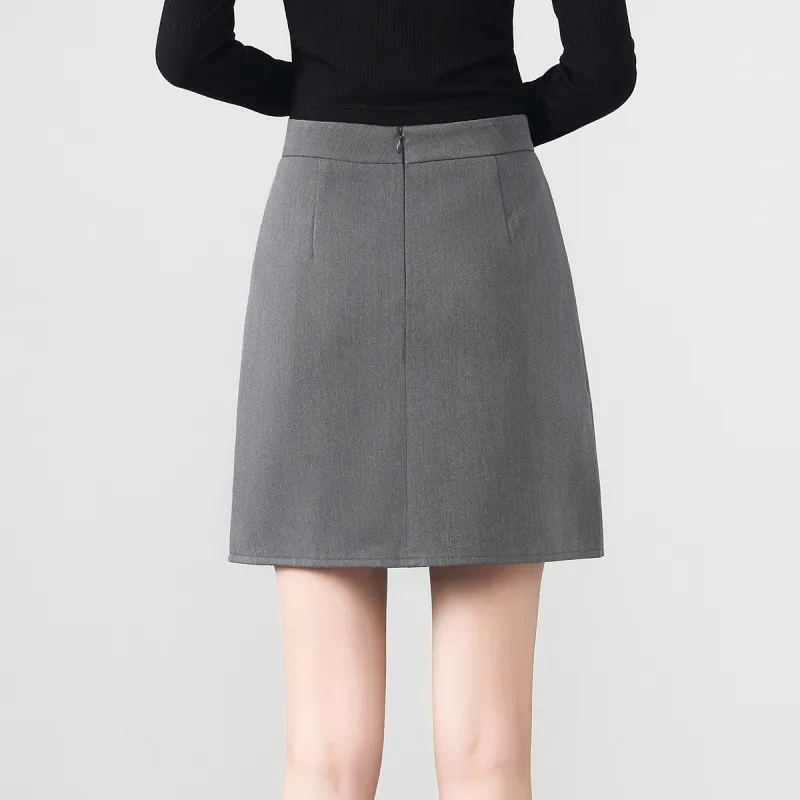 0571 Family Casual Short Skirts Women's Gray-6