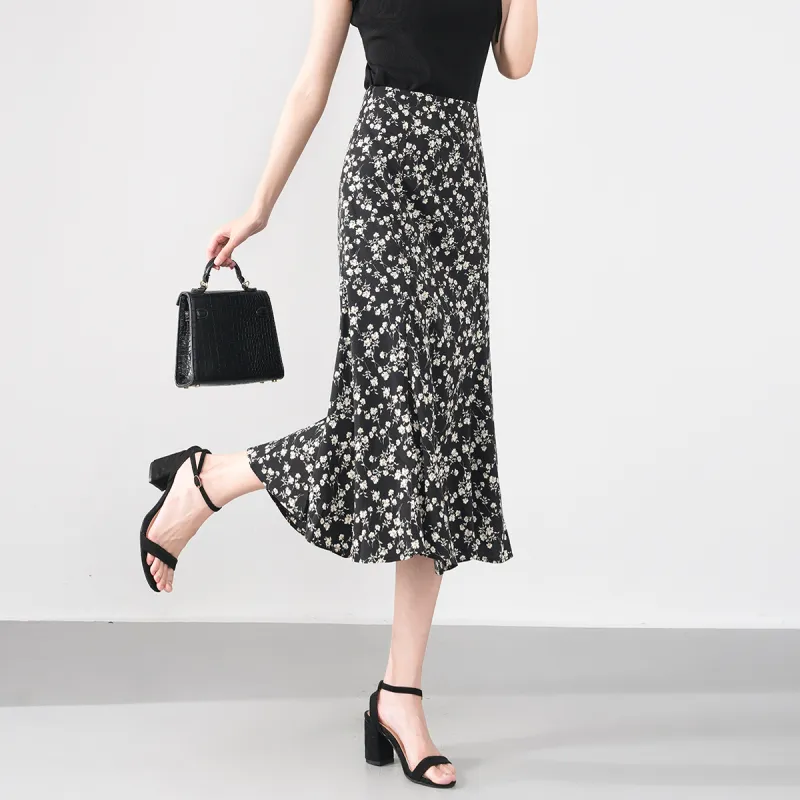 0571 Family Casual Long Skirts Women's Black-6