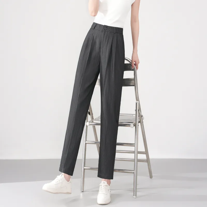 0571 Family Casual Pants Women's Black Gray Color-4