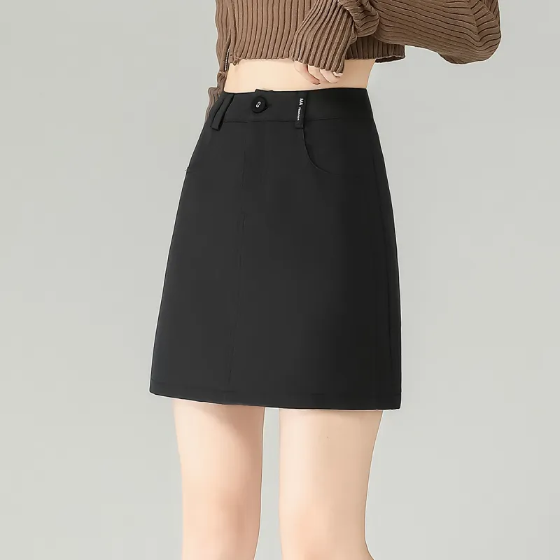 0571 Family Casual Short Skirts Women's Black-4
