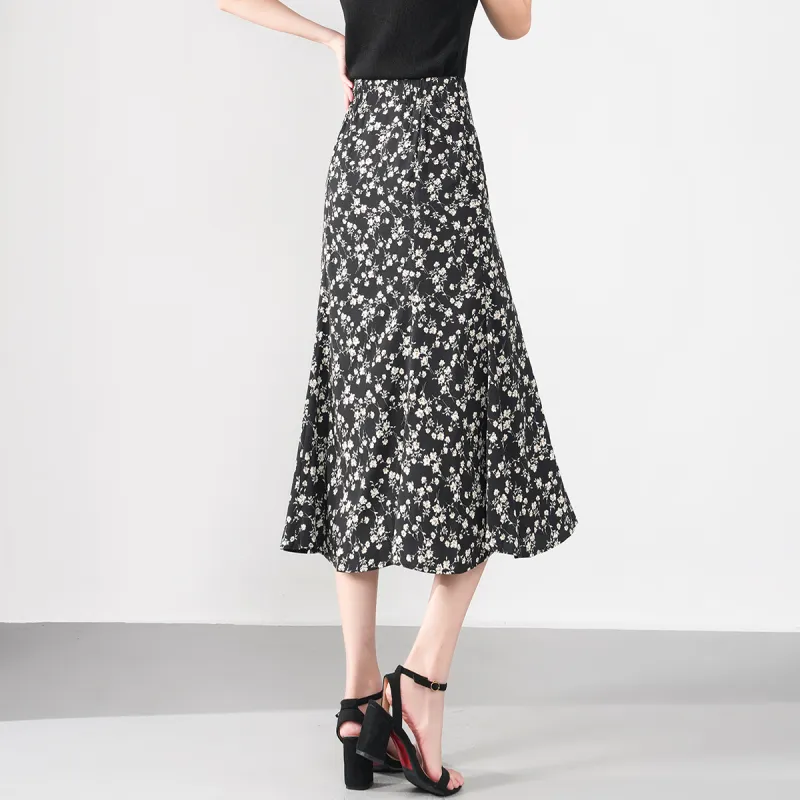 0571 Family Casual Long Skirts Women's Black-5