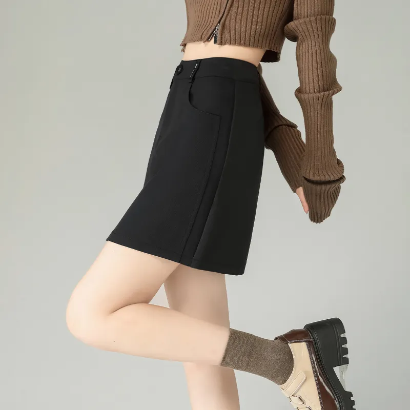0571 Family Casual Short Skirts Women's Black-6
