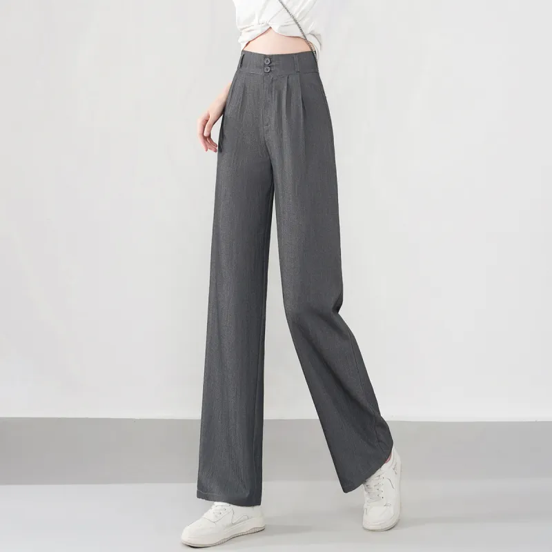 0571 Family Casual Pants Women's Black Gray-2