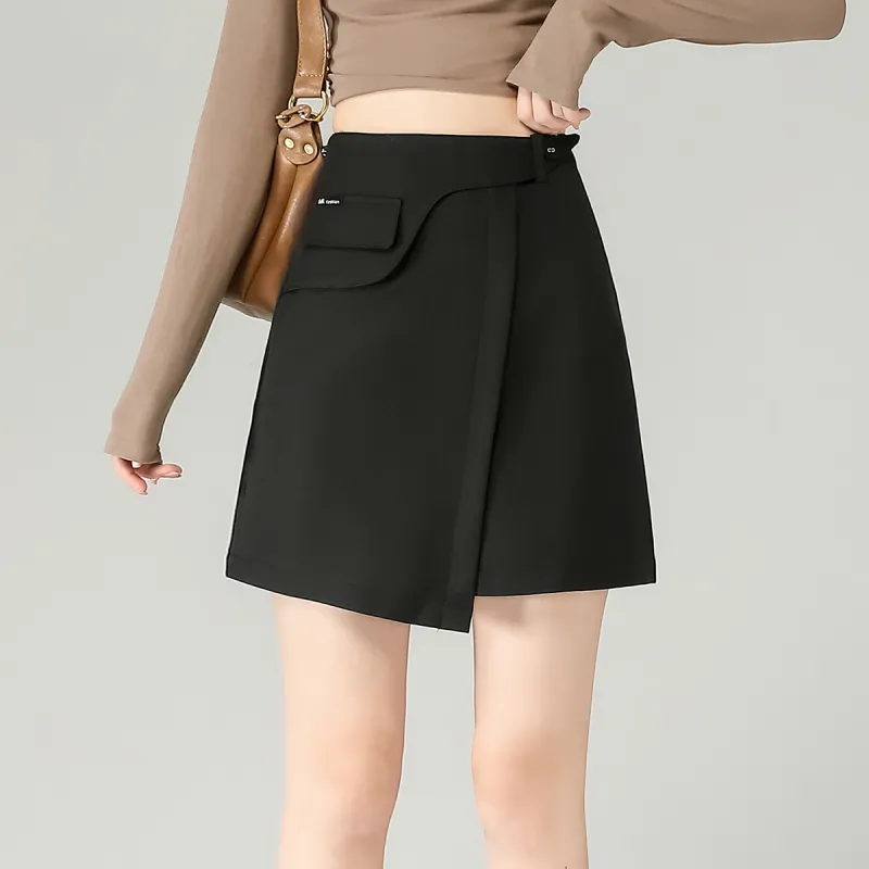 0571 Family Casual Short Skirts Women's Black-4