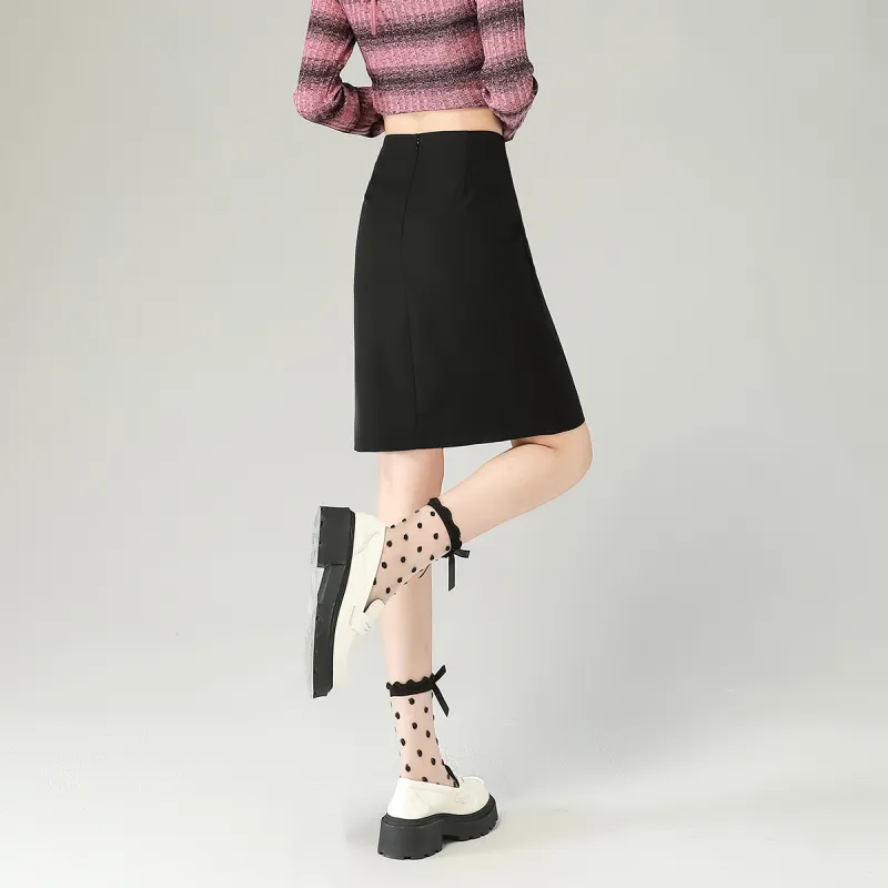 0571 Family Casual Short Skirts Women's Black-6