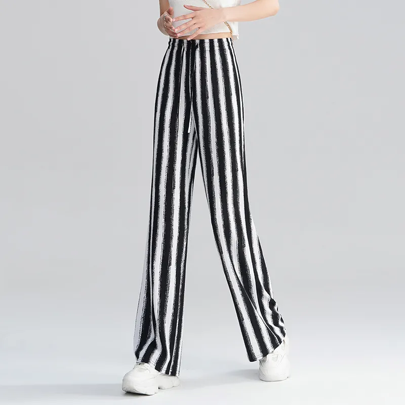 0571 Family Casual Pants Women's Coarse Stripes-3
