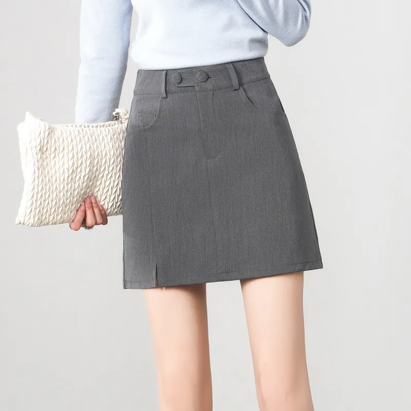 0571 Family Casual Short Skirts Women's Gray-5
