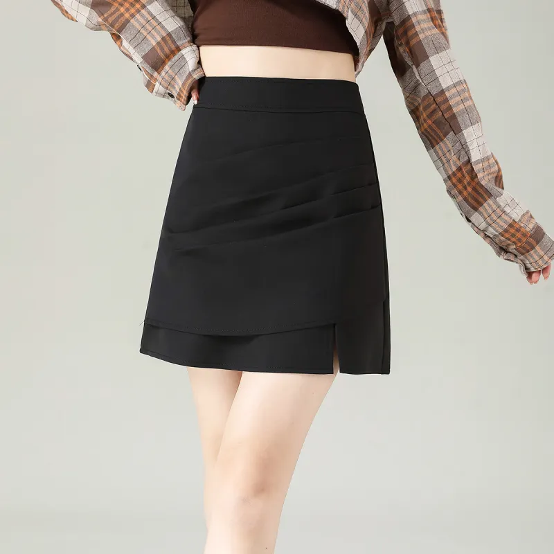 0571 Family Casual Short Skirts Women's Black-4