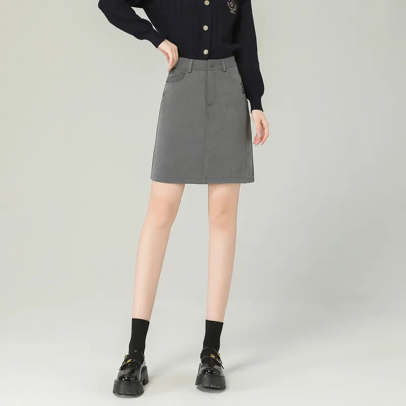 0571 Family Casual Short Skirts Women's Gray-6