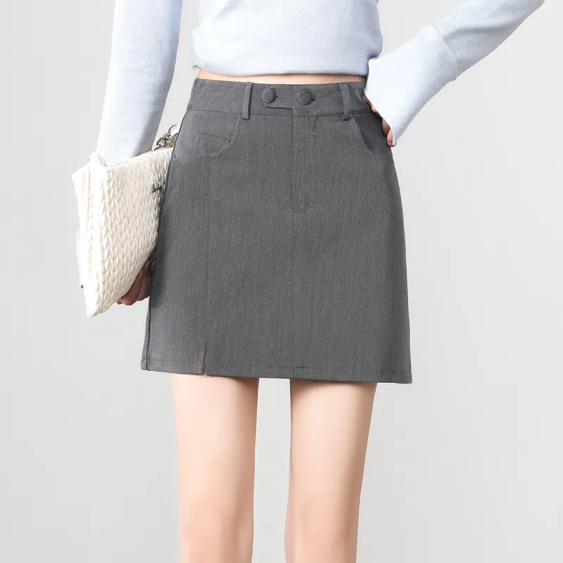 0571 Family Casual Short Skirts Women's Gray-3
