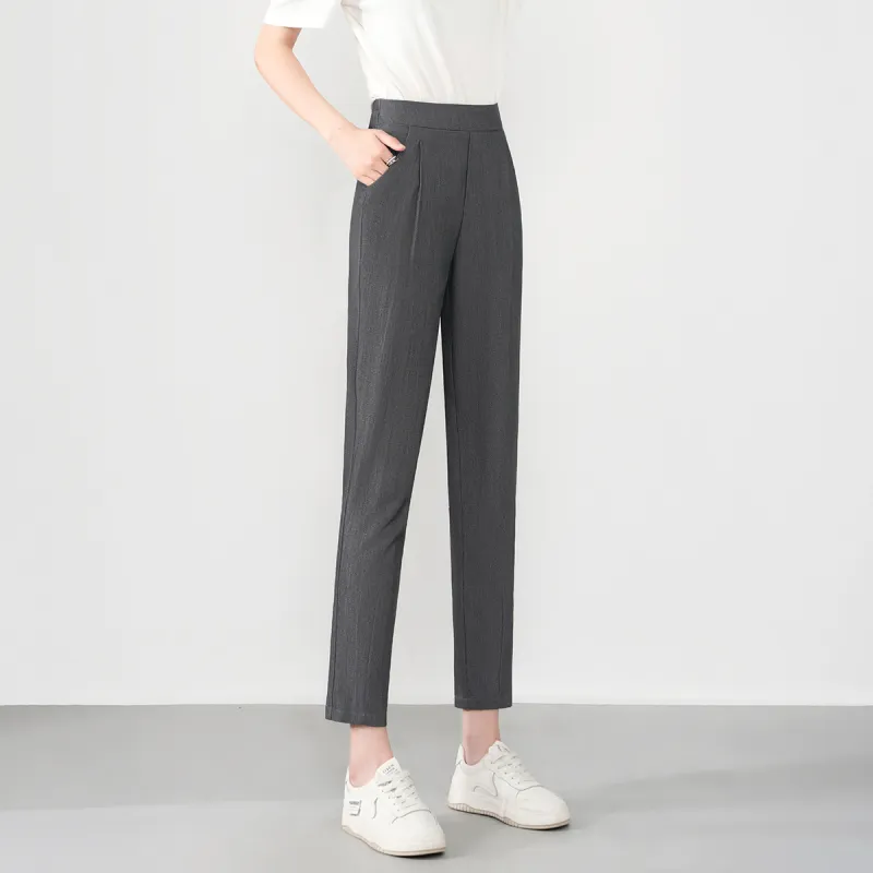 0571 Family Casual Pants Women's Black Gray Color-4