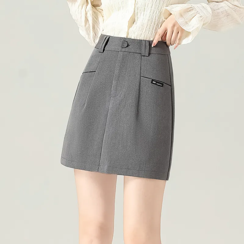 0571 Family Casual Short Skirts Women's Gray-6