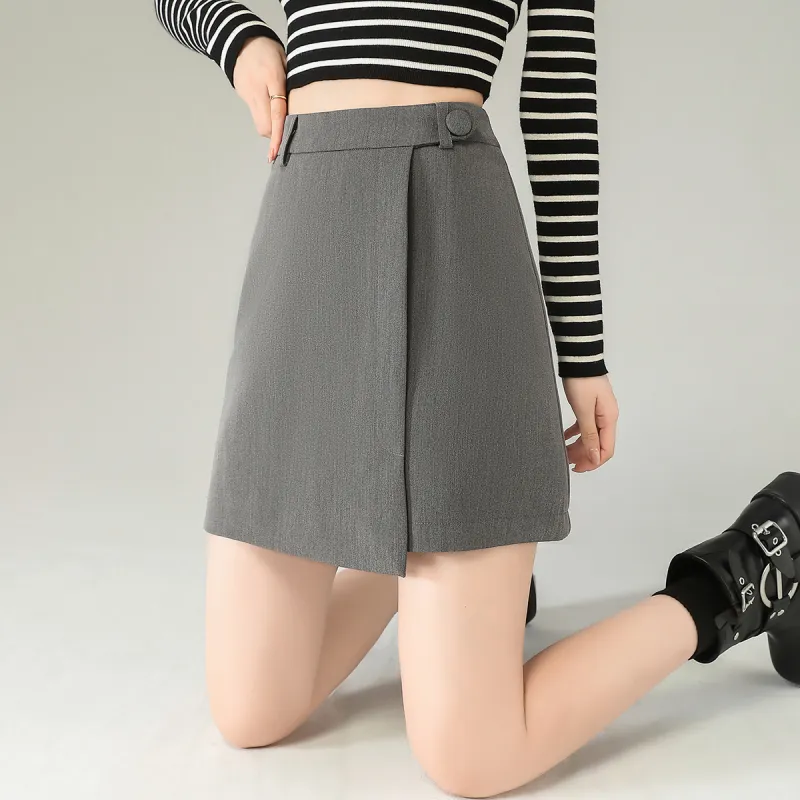 0571 Family Casual Short Skirts Women's Gray-4