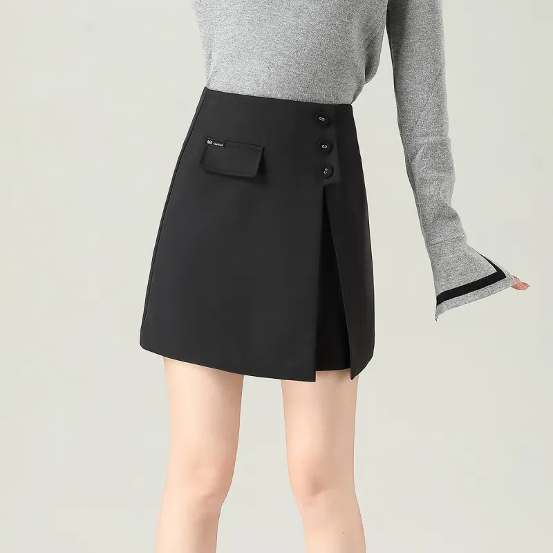 0571 Family Casual Short Skirts Women's Black-4