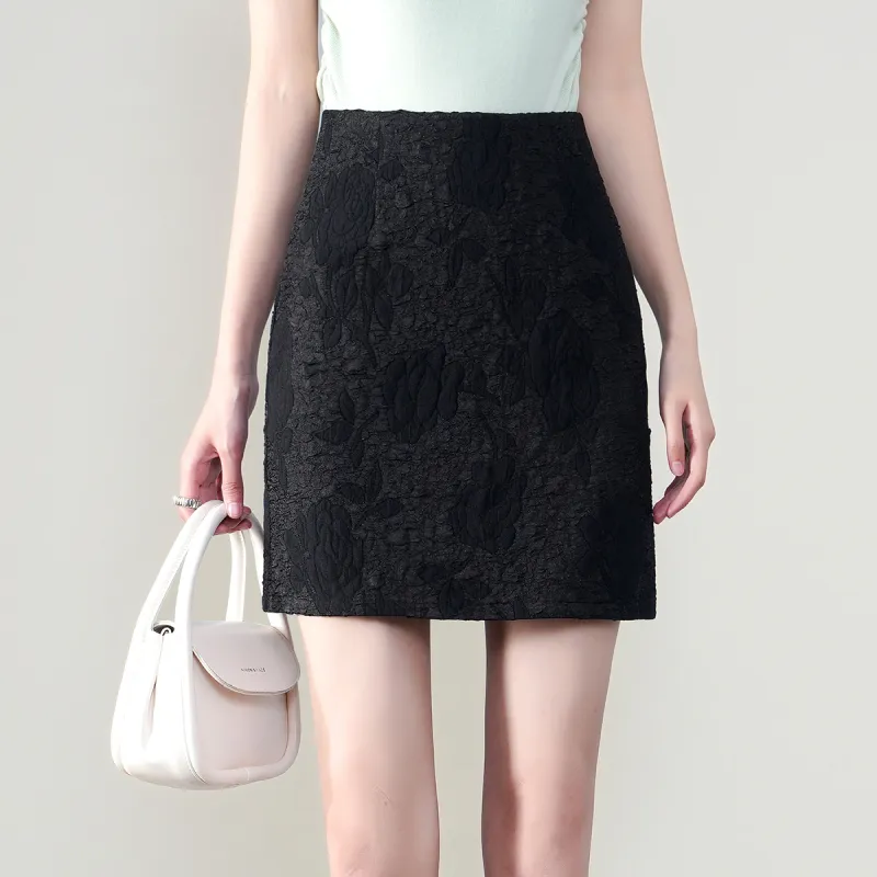 0571 Family Casual Short Skirts Women's Black-5